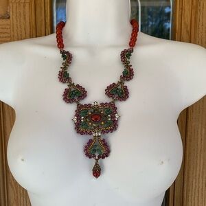 Heidi Daus Elegant Carnelian Multicolor Beaded Necklace